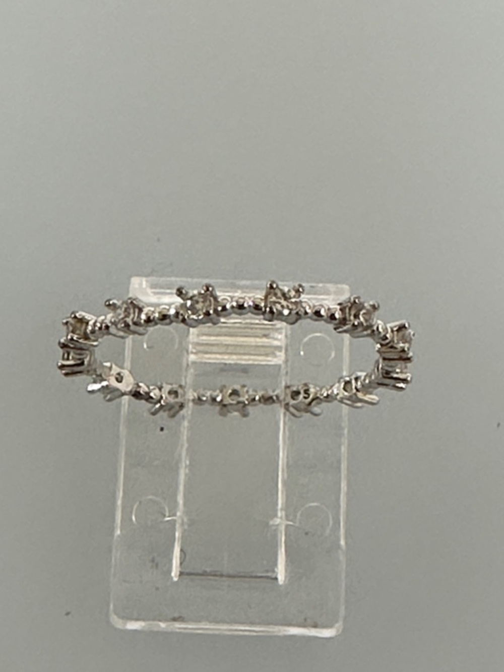Sterling Silver Crystal Eternity Band - Women's Fashion Ring